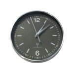 Horloge murale TFA noir et argent-black, radio-pilotée, diamètre 195mm