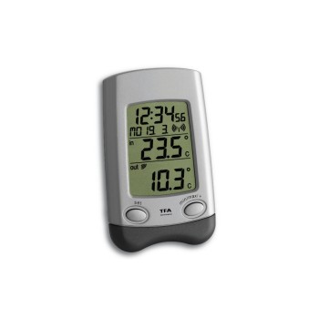 TFA Funk-Thermometer Wave silver, silvermetallic/grey, TFA Funk-Thermometer Wave silver, silvermetallic/grey,