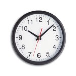 TFA Horloge murale, fond blanc, bord noir, avec verre, 300 x 45 mm