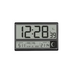 TFA Dostmann Horloge radio-pilotée avec indication du lever et du coucher du soleil XL Noir