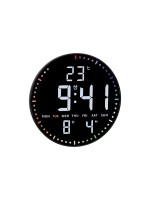 TFA Digitale LED-Wand- oder Tischuhr, black 