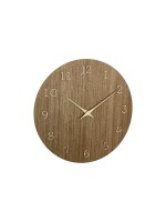 TFA Analoge Wanduhr aus Holz, Dunkelbraun