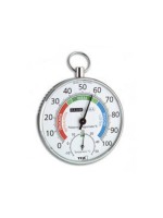 TFA Thermo-Hygrometer, Haar-Synthetik, mit farbigen Komfortzonen, verchromt