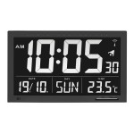 Funk Wanduhr XXL Digital black, mit großer Anzeige et invertiertem Display