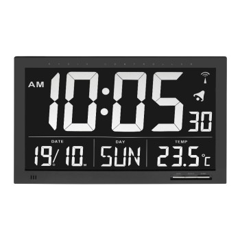 Funk Wanduhr XXL Digital black, mit großer Anzeige and invertiertem Display Funk Wanduhr XXL Digital black, mit großer Anzeige and invertiertem Display