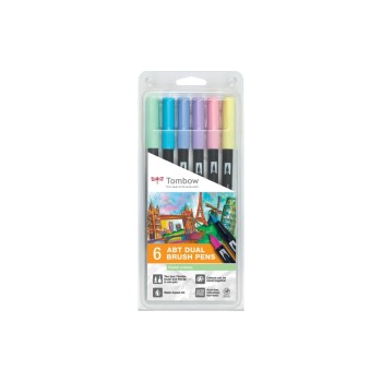Tombow Feutres de coloriage ABT 6 pièces, teintes pastel Tombow Feutres de coloriage ABT 6 pièces, teintes pastel