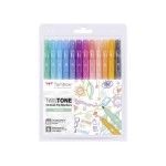 Tombow Fineliner TwinTone Pastels 0.8 mm, 0.3 mm, 12 pièces