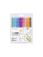 Tombow Fineliner TwinTone Pastels 0.8 mm, 0.3 mm, 12 pièces