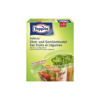 Toppits Obst-und Gemüsebeutel, bis for 3 x länger frisch, Inhalt: 7 Beutel