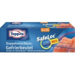 Toppits Doppelverschluss Gefrierbeutel Zip., 1 Liter, 17 x 17 cm, Inhalt: 25