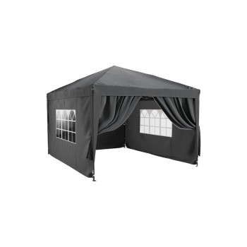 Pavillon 3 x 4 Meter, abnehmbare Seitenwänden,Anthrazit