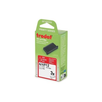 Trodat Ersatzkissen 6/4912 red, 3 Stk, for Printy  4912 ,  4912 Typomatic