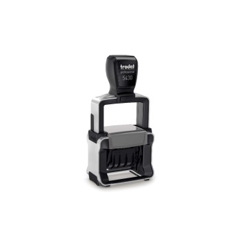 Trodat Wort-Datum-Stempel 5430, rot/blau, Gebucht, Bezahlt oder Eingegegangen - Datum Trodat Wort-Datum-Stempel 5430, rot/blau, Gebucht, Bezahlt oder Eingegegangen - Datum