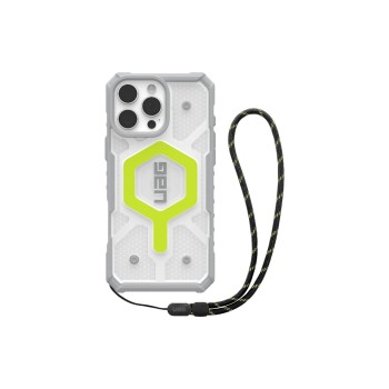 UAG Pathfinder Clear Mag+Lanyard neon, iPhone 16 Pro Max