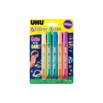 UHU Bastelkleber Glitter Glue Glow, 5x10ml UHU Bastelkleber Glitter Glue Glow, 5x10ml