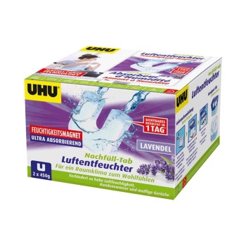 UHU Luftentfeuchter Lavendel Ersatz, 2x450g UHU Luftentfeuchter Lavendel Ersatz, 2x450g