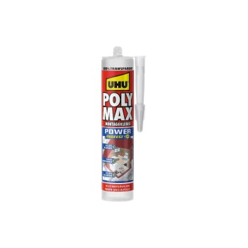 UHU Adhésif de montage Poly Max Power 300 ml, Transparent UHU Adhésif de montage Poly Max Power 300 ml, Transparent