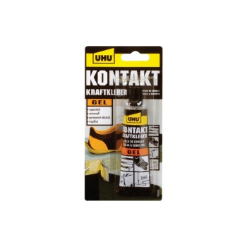 UHU Contact Gel adhésif puissant Blister 42 ml, Jaune