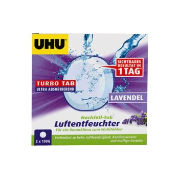 UHU Déshumidificateur Anbiance Tabs Lavande, 2 x 100g UHU Déshumidificateur Anbiance Tabs Lavande, 2 x 100g