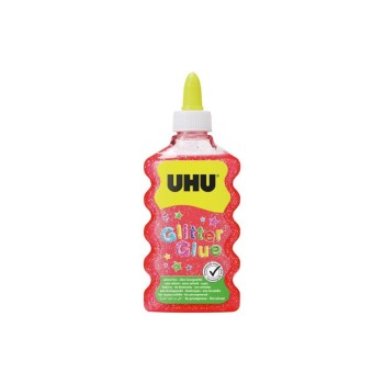 UHU Colle de bricolage Glitter Glue Maxi 177 ml rouge