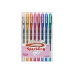 UNIBALL SIGNO Sparkling 1 mm, Gel-Ink Roller ass. - Etui for 8 Stk