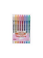 UNIBALL SIGNO Sparkling 1 mm, Gel-Ink Roller ass. - Etui for 8 Stk