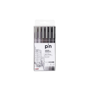 Uni Fineliner PIN 0.1 mm; 0.5 mm, Noir