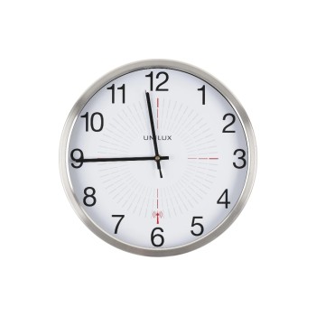 UNILUX Wanduhr Outdoor Metallgrau, D: 35.5cm, leise schleichende Zeiger UNILUX Wanduhr Outdoor Metallgrau, D: 35.5cm, leise schleichende Zeiger