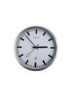 UNILUX Wanduhr Station Metallgrau, funkgesteuerte, m. Quarzuhrwerk