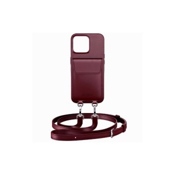 Urbany's Necklace Case Chaîne de téléphone portable+. iPhone 16 Pro Vin rouge