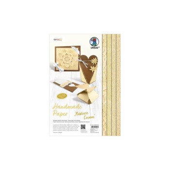 URSUS Bastelpapier Handmade Noblesse Creme, 200g/m2,23x33cm,8 Blatt,Strukturpapier URSUS Bastelpapier Handmade Noblesse Creme, 200g/m2,23x33cm,8 Blatt,Strukturpapier