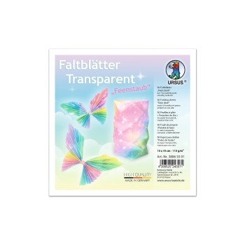 URSUS Faltblätter Transp.Feenstaub, 115g/m, 15 x 15 cm, 50 Blatt URSUS Faltblätter Transp.Feenstaub, 115g/m, 15 x 15 cm, 50 Blatt