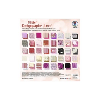 URSUS Designpapier Glitter 190 g/m2 Love, 40 Blatt, 30.5 x 30.5 cm URSUS Designpapier Glitter 190 g/m2 Love, 40 Blatt, 30.5 x 30.5 cm