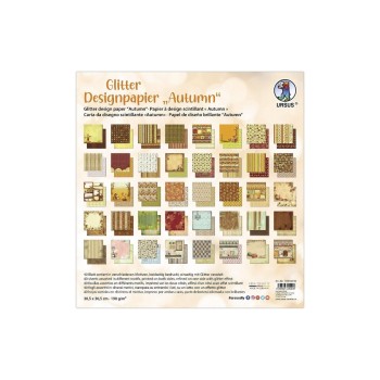 URSUS Designpapier Glitter 190 g/m2 Herbst, 40 Blatt, 30.5 x 30.5 cm URSUS Designpapier Glitter 190 g/m2 Herbst, 40 Blatt, 30.5 x 30.5 cm