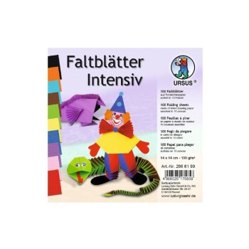 Ursus Faltblätter Origami à 100 Blatt, Pastell, 130 g/m, 14 x 14 cm, Ursus Faltblätter Origami à 100 Blatt, Pastell, 130 g/m, 14 x 14 cm,