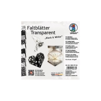 URSUS Faltblätter Origami Transparent, Black & White, 115g/m, 15 x 15 cm, 50 Blatt URSUS Faltblätter Origami Transparent, Black & White, 115g/m, 15 x 15 cm, 50 Blatt