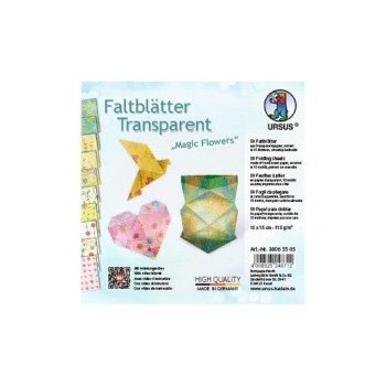 URSUS Faltblätter Origami Transparent, Magic Flowers, 115g/m, 15 x 15 cm, 50 Blatt URSUS Faltblätter Origami Transparent, Magic Flowers, 115g/m, 15 x 15 cm, 50 Blatt