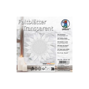 URSUS Faltblätter Origami Transparent, 42 g/m², 14 x 14 cm, transp. URSUS Faltblätter Origami Transparent, 42 g/m², 14 x 14 cm, transp.