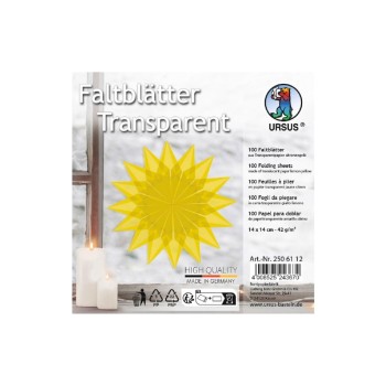 URSUS Faltblätter Origami Transparent, 42 g/m², 14 x 14 cm, gelb URSUS Faltblätter Origami Transparent, 42 g/m², 14 x 14 cm, gelb