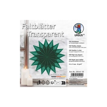 URSUS Faltblätter Origami Transparent, 42 g/m², 14 x 14 cm, grün URSUS Faltblätter Origami Transparent, 42 g/m², 14 x 14 cm, grün