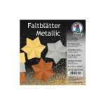 URSUS Faltblätter Origami Metallic, 130 g/m², 14 x 14 cm, 100 Blatt, 3 Farben