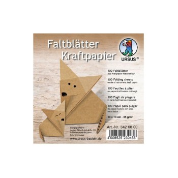 URSUS Faltblätter Origami Kraftpapier, 80 g/m², 10 x 10 cm, 100 Blatt URSUS Faltblätter Origami Kraftpapier, 80 g/m², 10 x 10 cm, 100 Blatt
