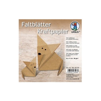 URSUS Faltblätter Origami Kraftpapier, 80 g/m², 15 x 15 cm, 100 Blatt URSUS Faltblätter Origami Kraftpapier, 80 g/m², 15 x 15 cm, 100 Blatt