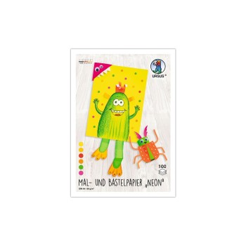 URSUS Mal- and Bastelpapier Neon, A4 80 g/m2 9 Farben sortiert URSUS Mal- and Bastelpapier Neon, A4 80 g/m2 9 Farben sortiert