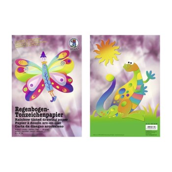 URSUS Tonzeichenpapier 130 g/m2 Regenbogen, 10 Blatt à 23 x 33 cm, Regenbogenverlauf URSUS Tonzeichenpapier 130 g/m2 Regenbogen, 10 Blatt à 23 x 33 cm, Regenbogenverlauf