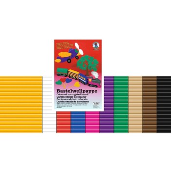 URSUS Wellpappe 260 g/m2, 10 Bogen, 23 x 33 cm, farbig sortiert URSUS Wellpappe 260 g/m2, 10 Bogen, 23 x 33 cm, farbig sortiert