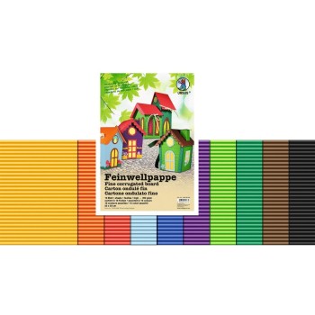 URSUS Feinwellpappe 300 g/m2, 10 Bogen, 23 x 33 cm, farbig sortiert URSUS Feinwellpappe 300 g/m2, 10 Bogen, 23 x 33 cm, farbig sortiert