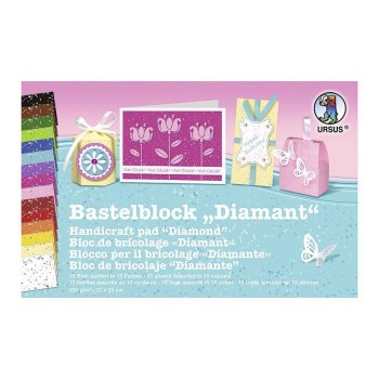 URSUS Designpapier Diamant 300 g/m2, 15 Blatt/Farben, 23 x 33 cm URSUS Designpapier Diamant 300 g/m2, 15 Blatt/Farben, 23 x 33 cm