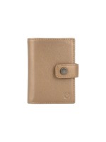 VALENTA Card Wallet Leather MagSafe, Luxe Metallic Sand