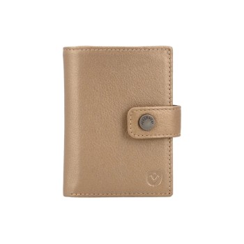 VALENTA Card Wallet Leather MagSafe, Luxe Metallic Sand